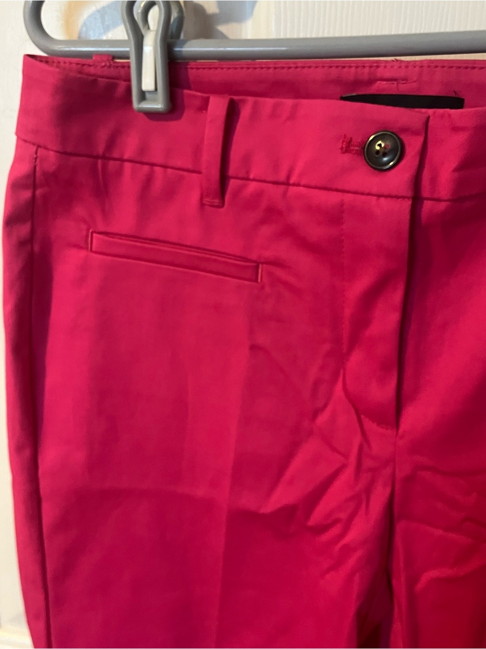 Ann Taylor Hot Pink Cropped Ankle Pants Size 2 Cotton Stretch - Picture 4 of 6